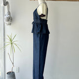 【ハモミシノオトナフク】Denim Peplum All-in-One