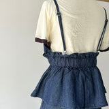 【ハモミシノオトナフク】Denim Peplum All-in-One