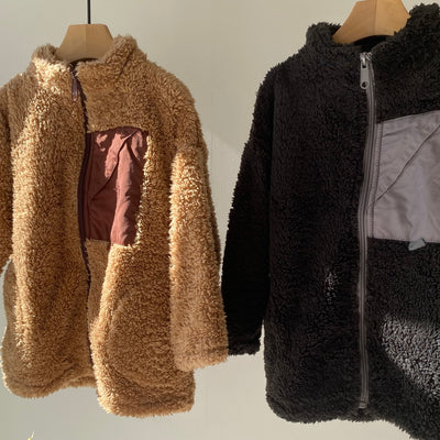 【hamomisi】Boa jacket with chest pocket(90~150)