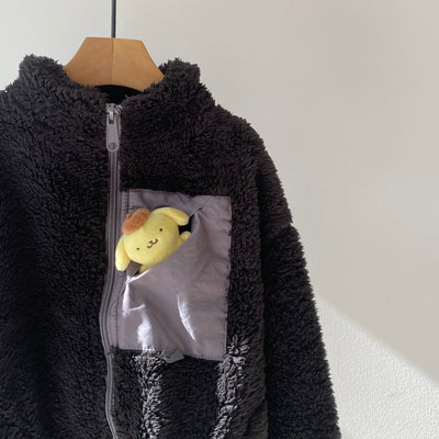 【hamomisi】Boa jacket with chest pocket(90~150)