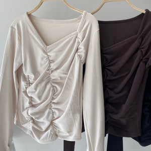 【ハモミシノオトナフク】Peach fraise shirring PO