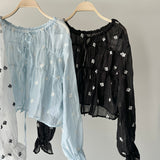 【ハモミシノオトナフク】Front Ribbon 2-Way Blouse