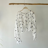 【ハモミシノオトナフク】Front Ribbon 2-Way Blouse
