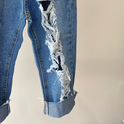 【hamomisi】Damage denim pants(90~150)