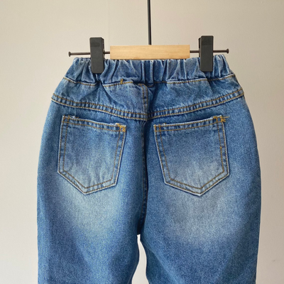 【hamomisi】Damage denim pants(90~150)