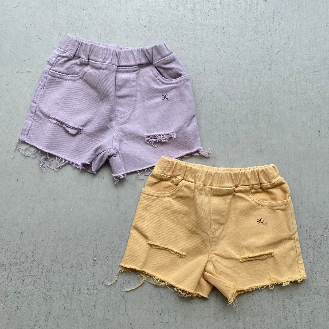 【hamomisi】Damage color short pants(90~150)