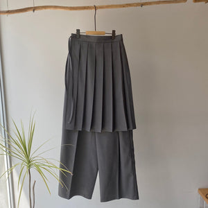 【ハモミシノオトナフク】Wrap pleated skirt pants