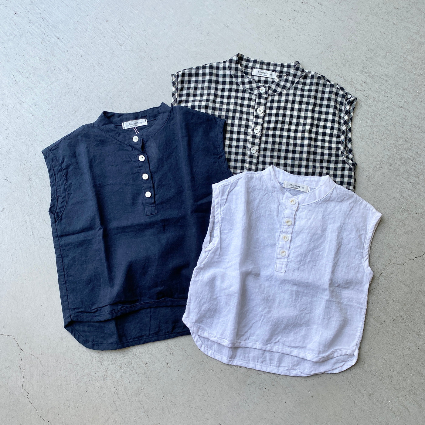 【hamomisi】No-collar pullover sleeves(90.110.120)