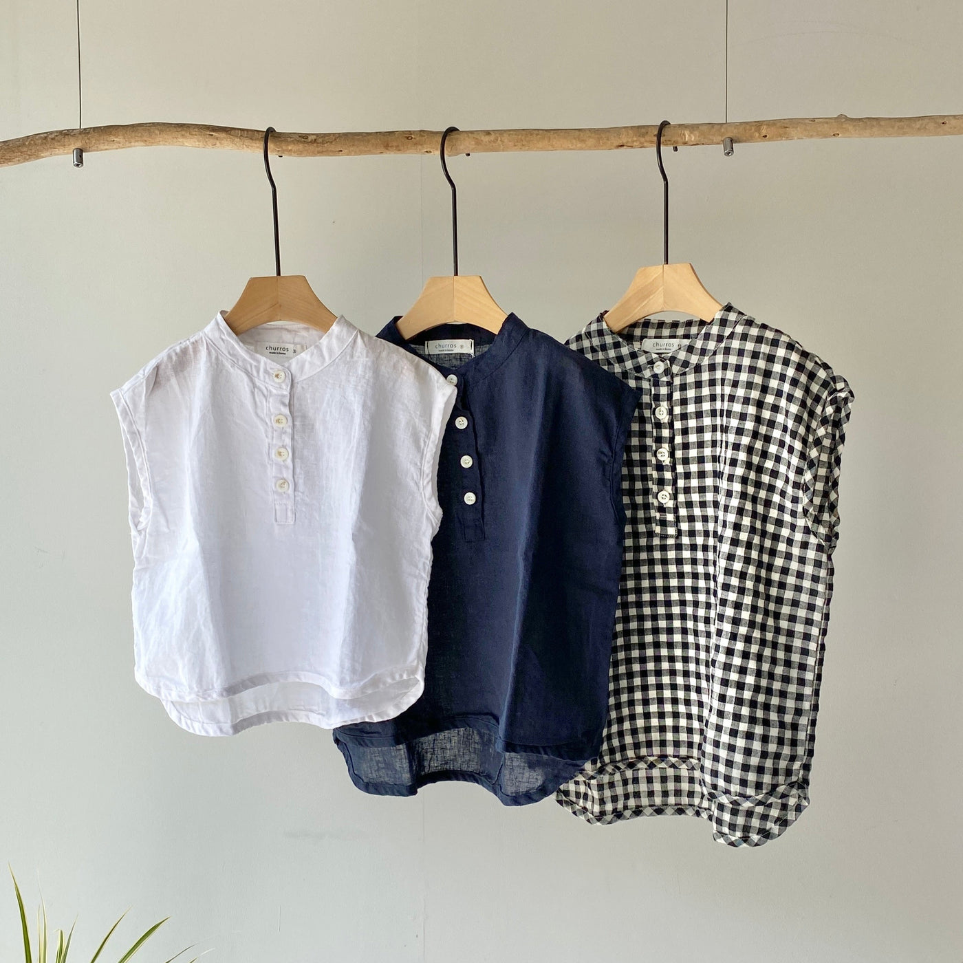 【hamomisi】No-collar pullover sleeves(90.110.120)