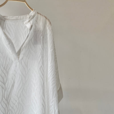 【ハモミシノオトナフク】Sheer Jacquard Poncho