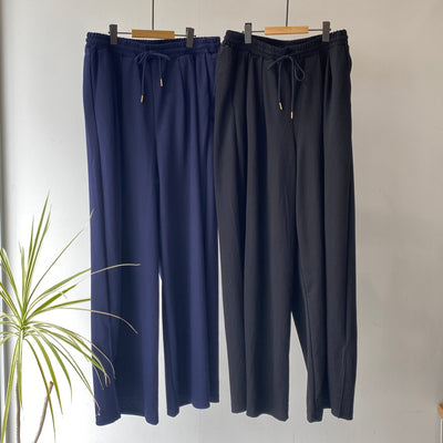 【ハモミシノオトナフク】Cool touch gathered tuck wide pants