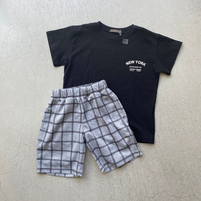 【hamomisi】Line harf pants(110~160)