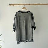 【ハモミシノオトナフク】Cotton Jersey T-Shirt × Tulle