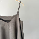 【ハモミシノオトナフク】Linen-Touch Back Slit Camisole