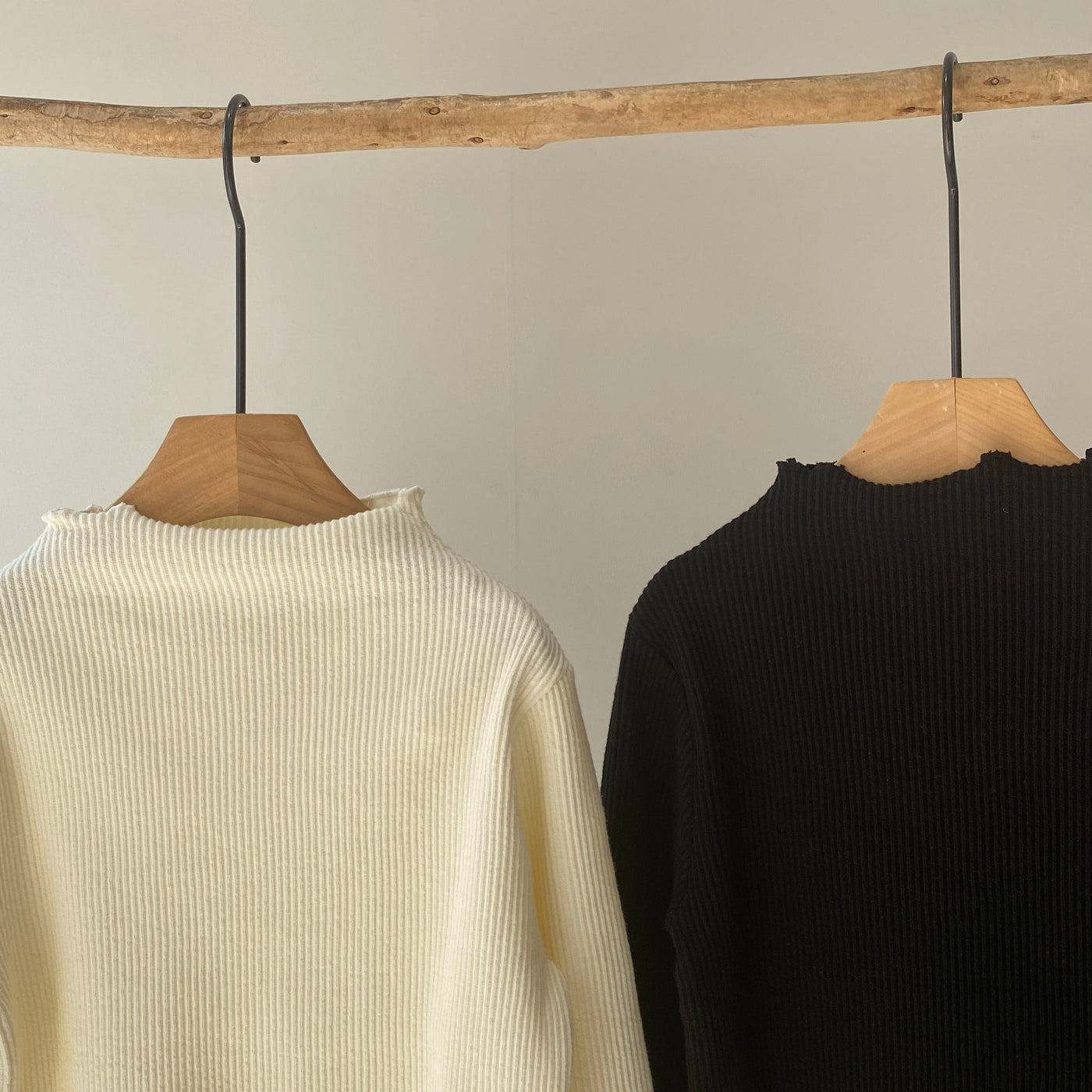 【hamomisi】Rib high neck(120~140)