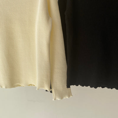 【hamomisi】Rib high neck(120~140)