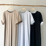 【ハモミシノオトナフク】Cotton Contrast Sleeves OP