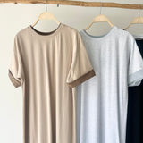【ハモミシノオトナフク】Cotton Contrast Sleeves OP