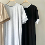 【ハモミシノオトナフク】Cotton Contrast Sleeves OP