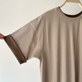 【ハモミシノオトナフク】Cotton Contrast Sleeves OP