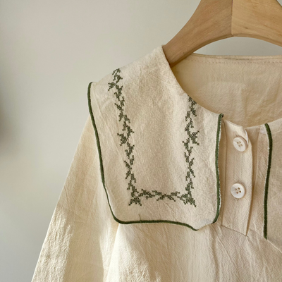 【hamomisi】Big collar blouse(90.120.130)