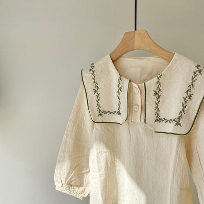 【hamomisi】Big collar blouse(90.120.130)