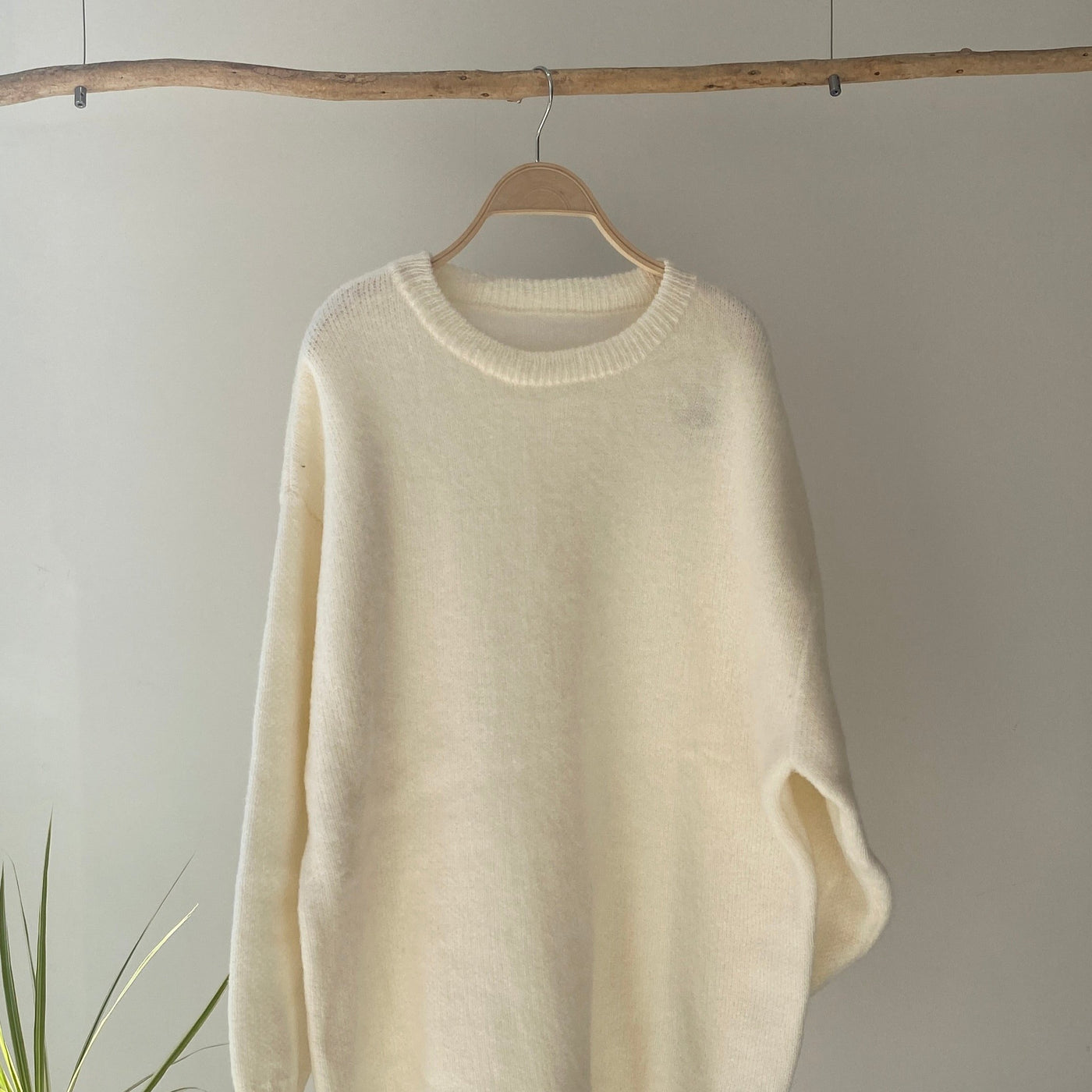 【ハモミシノオトナフク】Brushed oversized knit PO