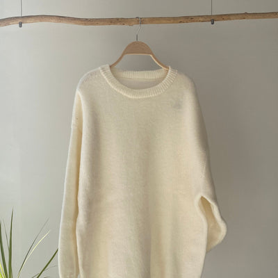 【ハモミシノオトナフク】Brushed oversized knit PO