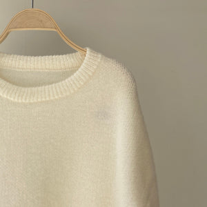 【ハモミシノオトナフク】Brushed oversized knit PO