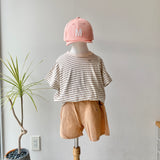 【hamomisi】Roll collar border T-shirt(110.120)