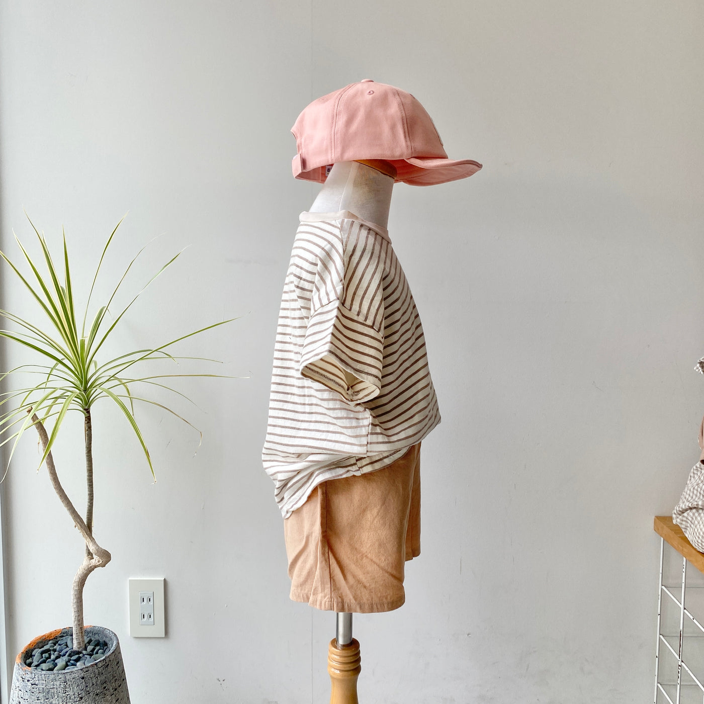 【hamomisi】Roll collar border T-shirt(110.120)