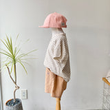 【hamomisi】Roll collar border T-shirt(110.120)