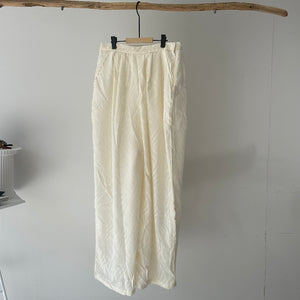 【ハモミシノオトナフク】Sheer jacquard pleated pants