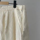 【ハモミシノオトナフク】Sheer jacquard pleated pants