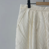 【ハモミシノオトナフク】Sheer jacquard pleated pants
