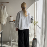 【ハモミシノオトナフク】Wide sleeve logo print PO