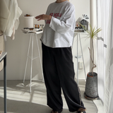 【ハモミシノオトナフク】Wide sleeve logo print PO