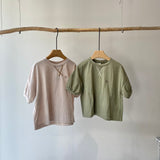 【hamomisi】Rib sleeve T-shirt(80~120)