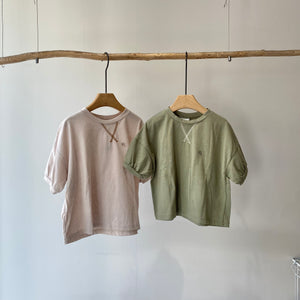 【hamomisi】Rib sleeve T-shirt(80~120)