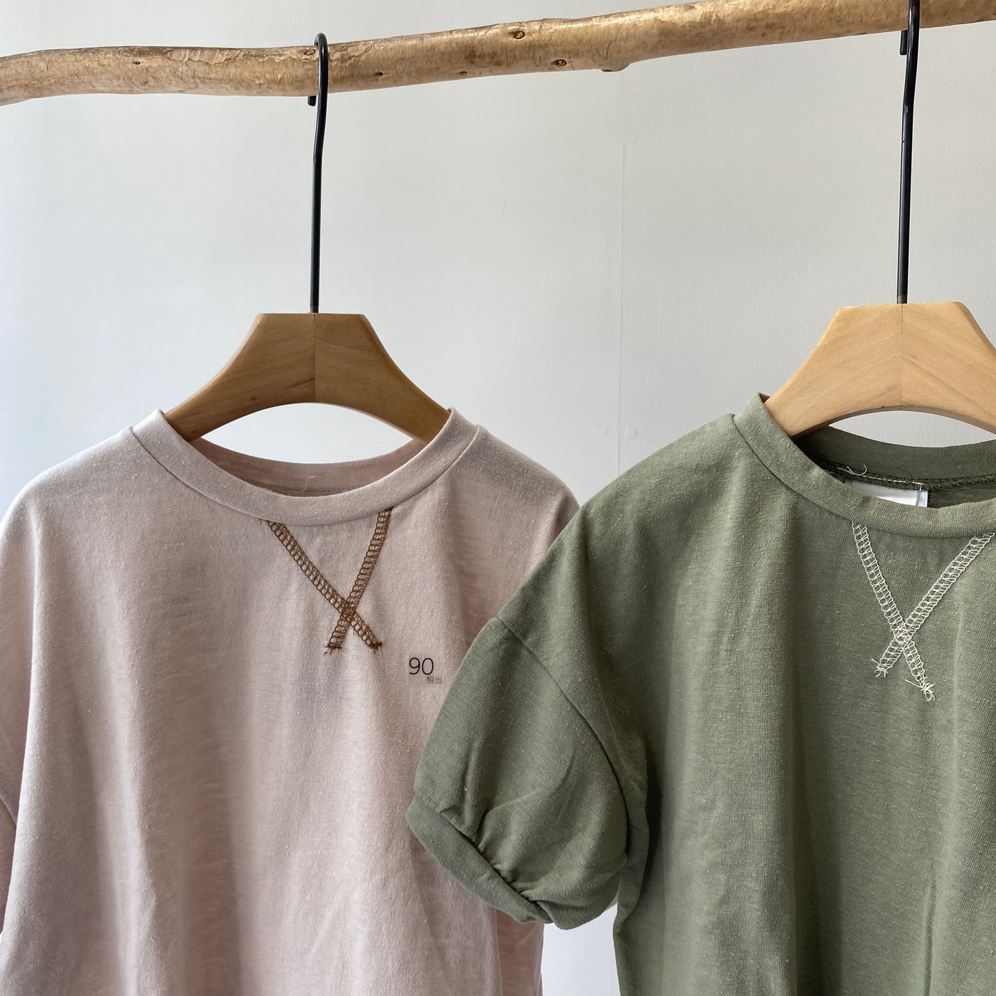 【hamomisi】Rib sleeve T-shirt(80~120)