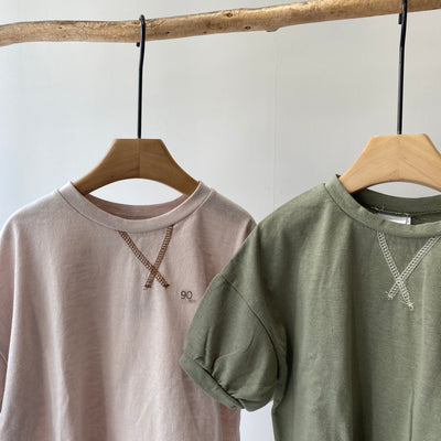 【hamomisi】Rib sleeve T-shirt(80~120)