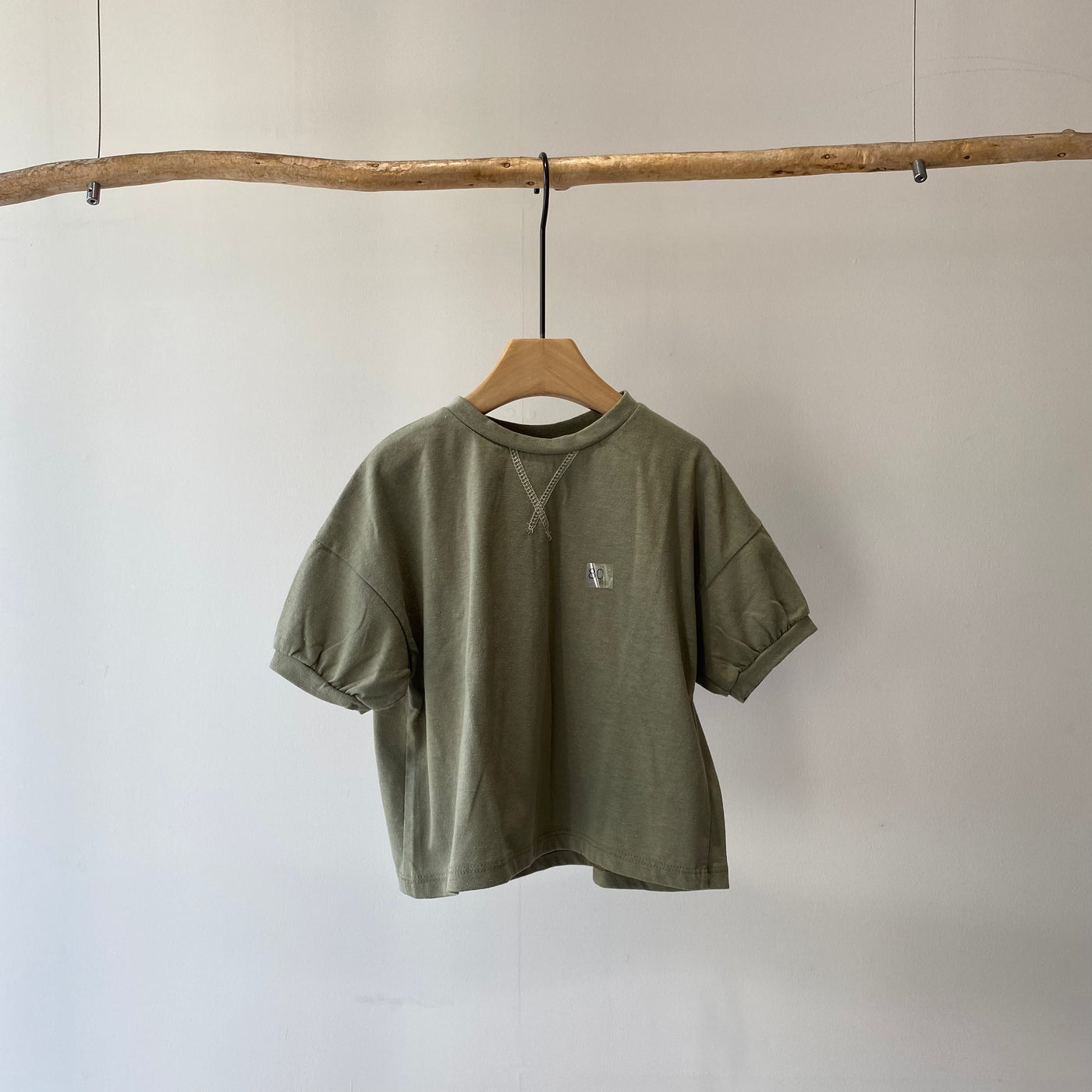 【hamomisi】Rib sleeve T-shirt(80~120)