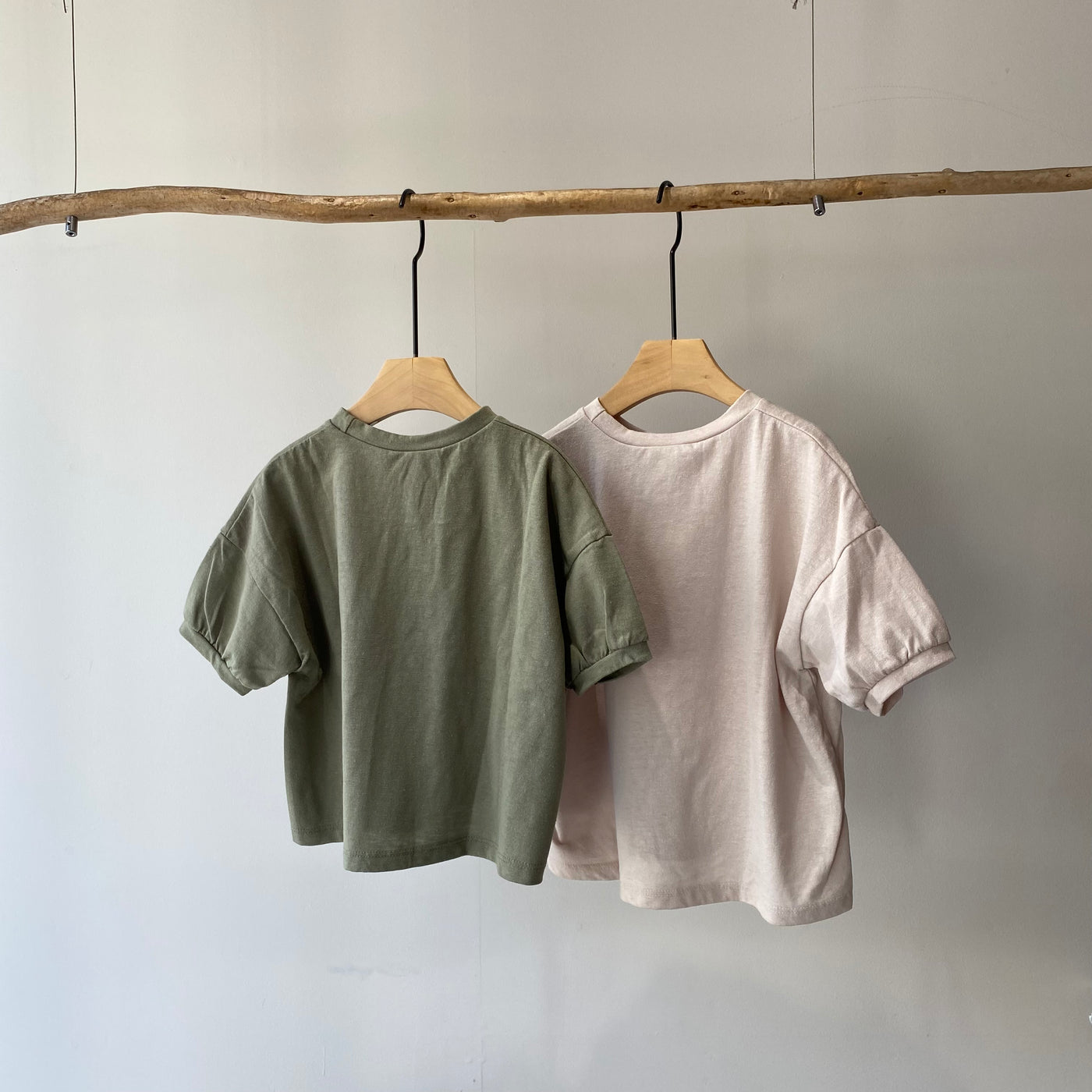 【hamomisi】Rib sleeve T-shirt(80~120)