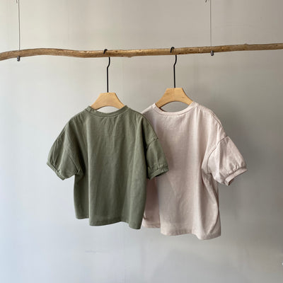 【hamomisi】Rib sleeve T-shirt(80~120)