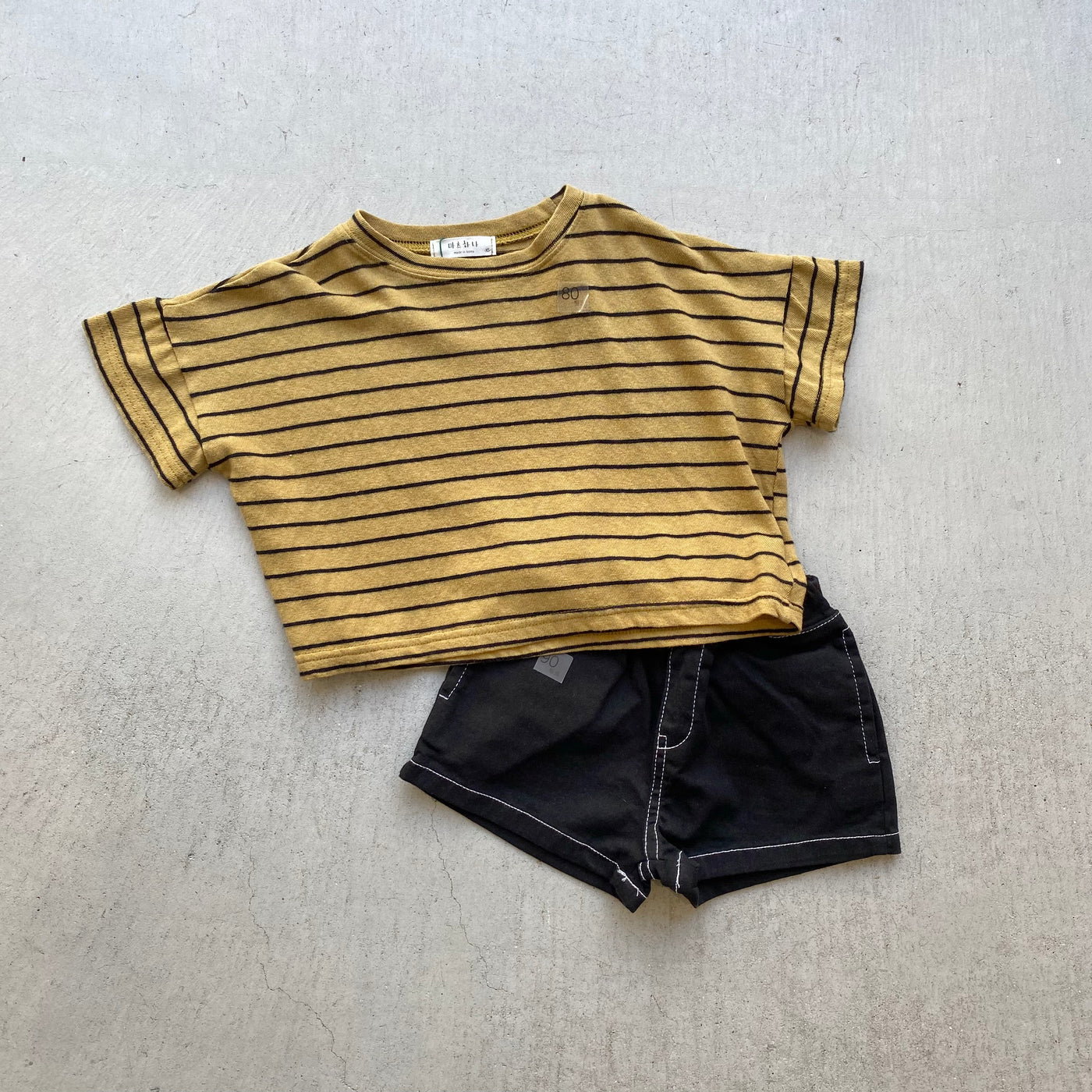 【hamomisi】Pile border t-shirt(80.100.120)