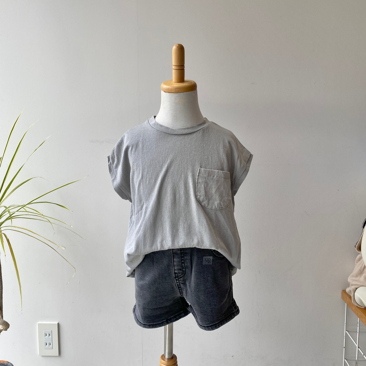 【hamomisi】Simple no sleeve T-shirt(90~120)