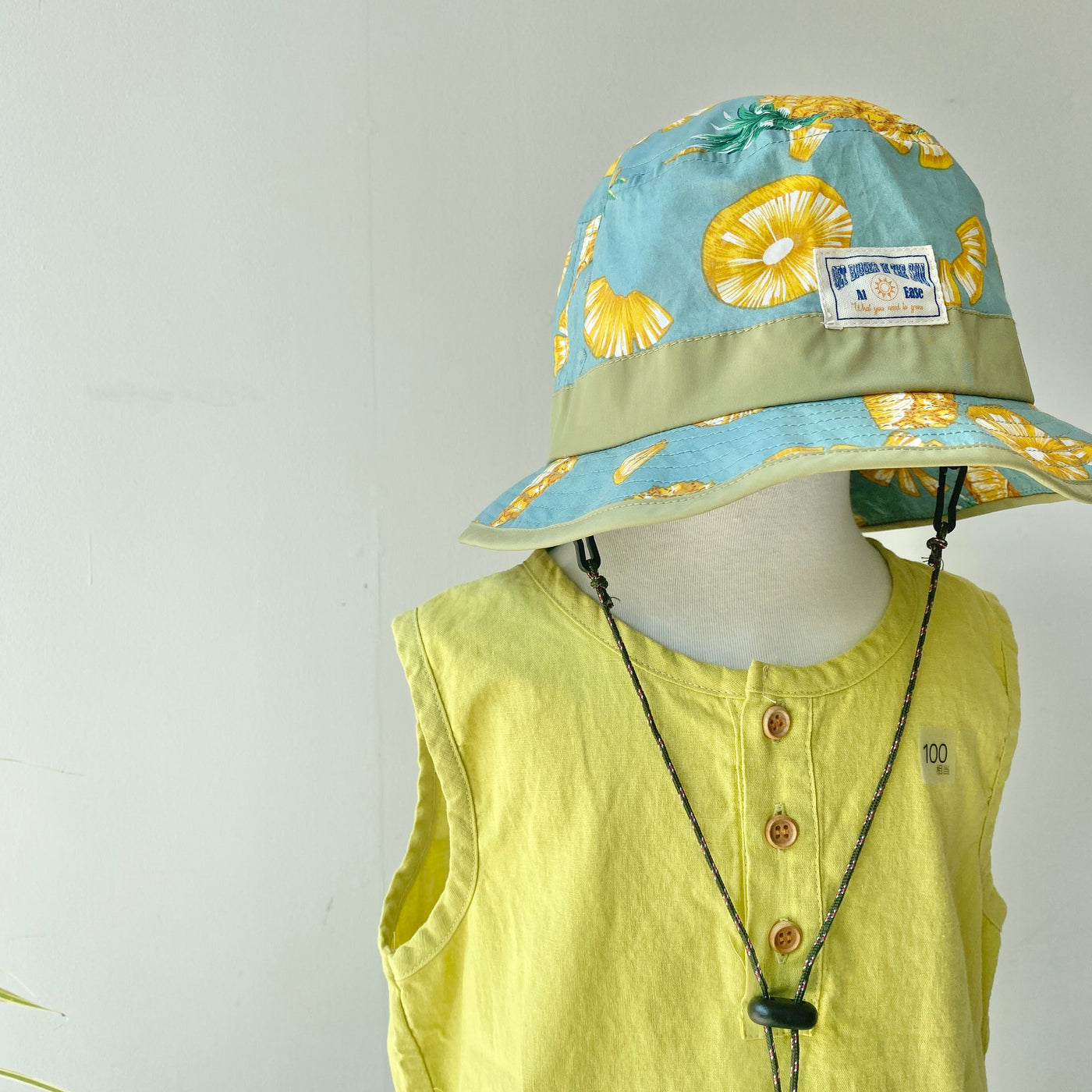 【hamomisi】Linen front button tank(100~150)