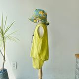 【hamomisi】Linen front button tank(100~150)