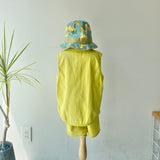 【hamomisi】Linen front button tank(100~150)