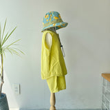 【hamomisi】Linen front button tank(100~150)